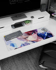 Artistic 32x12 inches mouse pad with Todoroki, showcasing his fierce nature and ice quirk in a clean, dynamic design.