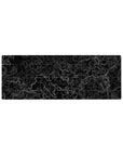Compact 32x12 inches mouse pad with gridded topographic design, blending intricate white contour lines with a sleek grid on a black backdrop.