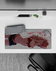 28x12 inches mouse pad with Zero Two design, showcasing striking reds and deep contrasts for an anime-inspired, high-energy look.