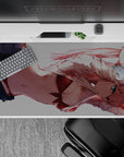 40x20 inches mouse pad with Zero Two design, showcasing bold reds and deep contrasts for a vibrant, anime-inspired desk vibe.