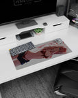 My Hero Academia mouse pad, 28x12 inches, featuring Zero Two design with bold reds and deep contrasts for a dynamic and striking desk aesthetic.