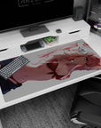 Large 40x20 inches mouse pad featuring Zero Two design, with bold reds and deep contrasts to elevate your setup with high-energy style.