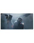 32x16 inches anime mouse pad with Akatsuki clouds, cinematic rain scene, Naruto Shippuden desk mat.