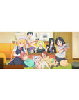 Anime girl desk pad 36x16 inches featuring Miss Kobayashi’s Dragon Maid chaos crew in a living room scene.