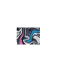 Abstract wave 14x10 mouse pad featuring dynamic pink, blue, and charcoal swirls for a fluid, creative workspace design