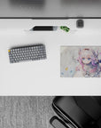 Pastel lilac, snowy white and cream anime girl mouse pad 14x10 inches with soft, cozy magical vibes.