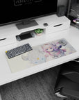 32x12 inches anime girl mouse pad showing Kanna Kamui serious-eyed beside her fluffy dragon companion.