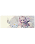 32x12 inches anime girl mouse pad with Kanna Kamui, fluffy dragon friend, sparkles and butterfly.