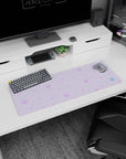 Small but impactful 32x12 mousepad showcases natural charm with striking lavender-and-blue contrasts and elegant simplicity