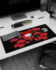 Dynamic Uchiha design on 36x16 desk pad perfect for fans of legendary shinobi strength and symbolism