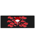 Compact Uchiha fan mouse pad 32x12 with red clouds and bold emblem for sleek and stylish desk decor