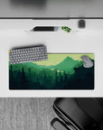 28x12 inches mouse pad with a hiker's silhouette and rich green tones, perfect for nature lovers and adventurers.