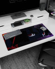32x16 inches Sasuke Uchiha mouse pad, Sharingan stare with sharp red eyes watching you from the desk.