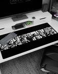 Large 40x20 inches desk pad with Luffy, Zoro, Sanji, and the Straw Hat Pirates in striking black-and-white silhouettes, embodying their iconic power.