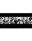 Desk pad featuring Luffy, Zoro, Sanji, and the Straw Hat Pirates in black-and-white silhouettes, 36x16 inches, showcasing their powerful, minimalist design.