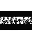 Desk pad featuring Luffy, Zoro, Sanji, and the Straw Hat Pirates in black-and-white silhouettes, 40x20 inches, capturing their iconic essence.