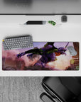 32x12 inches mouse pad with Evangelion Unit-01 design, capturing chaotic energy as Unit-01 charges through a city in a bloodstained, unstoppable look.