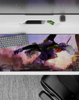 36x16 inches mouse pad with Evangelion Unit-01 design, blending chaos and power as Unit-01 charges through a city, bloodstained and unstoppable.