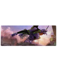 Compact 32x12 inches mouse pad with Evangelion Unit-01 design, showcasing Unit-01 charging through a collapsing city, bloodstained and full of power.