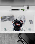 32x16 inches mouse pad with Kaneki design, showcasing his iconic features with bold strokes for an abstract and raw Tokyo Ghoul-inspired vibe.