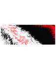 Compact 32x12 inches mouse pad with abstract chaos design, with red, white, and black triangles creating a fractured, high-energy effect.