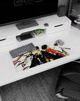 28x12 inches anime mouse pad featuring center ace in black jersey