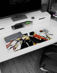 32x12 inches anime mouse pad featuring the center ace in black jersey number 1, rivals behind.