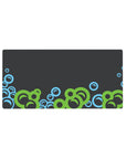 Bubble Pop Desk Mat 32x16 featuring floating bubbles for gaming or workspace energy with lively flair