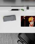 Small-sized 14x10 mouse pad with Bleach design adds bold, intense energy to any desk or workspace