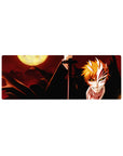 Compact Hollow Ichigo Crimson Moon Mouse Pad 32x12 with Bleach theme for stylish and sleek desk decor