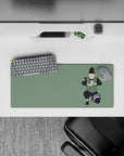 Sage green anime mouse pad 28x12 inches with a calm, chill vibe and smooth tracking surface.
