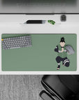 Sage green 32x16 inches anime desk mat with a calm, chill vibe and smooth gaming tracking.