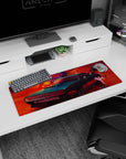 Small but impactful 32x12 desk pad showcases anime-inspired grit with striking mechanical and fiery contrasts
