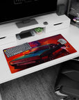 Gritty beauty design on 32x16 desk pad brings Evangelion Charger Wasteland's intense aesthetic to life vividly