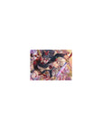 Classic anime girl mouse pad 14x10 inches, silver-haired shrine warrior with katana, ribbons and gold accents.