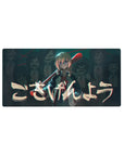 32x16 inches anime mouse pad with fearless girl, red bat on shoulder, arcade crowd backdrop and lettering.