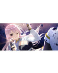 Anime girl desk pad 36x16 inches with winking pink-haired character, white jacket, and black outfit.