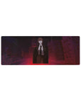 Compact 32x12 inches mouse pad with Makima design, featuring a crimson cityscape and commanding presence for a dark, mysterious workspace vibe.