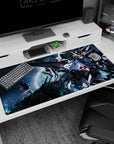 40x20 inches Mobile Suit Gundam SEED desk pad showing Strike Gundam firing beams across a starfield.