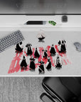 40x20 inches mouse pad with Gotei 13 Captains design, blending striking black-and-white contrasts with bold red typography for a dynamic, loyal vibe.