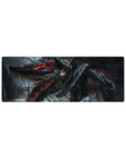 Compact 32x12 inches mouse pad featuring Guts in his Berserker Armor and the Beast of Darkness, perfect for adding intense energy and power to smaller desks.