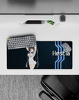 28x12 inches desk mouse pad in deep navy, crisp white lettering, and electric-blue stripes for a clean sci-fi vibe.
