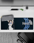 32x12 inches extended mouse pad in dark spacey navy with crisp white lettering and electric-blue accents.