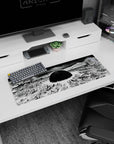 32x12 inches anime mouse pad showing rubble fields and broken towers spiraling into a stormy sky vortex.