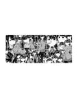 28x12 inches anime girl mouse pad with black-and-white manga collage of deadpan schoolgirls in uniform.