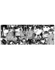 32x12 inches anime girl mouse pad with black-and-white manga collage of schoolgirls in blazers and pleated skirts.