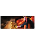 Naruto Shippuden anime mouse pad 32x12 inches with Uzumaki reach scene and crimson cloud backdrop.
