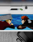 Naruto vs Pain anime desk pad, 36x16 inches, showcases vivid reds, blacks, and blues, capturing epic 1v1 tension.