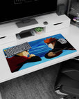 Naruto vs Pain anime mouse pad, 32x16 inches, showcasing vivid reds, blacks, and blues, capturing an epic 1v1 battle.