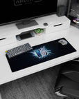 Artistic 32x12 inches mouse pad with the Wings of Freedom in electrified blue glow for a dynamic, resilient AOT design.
